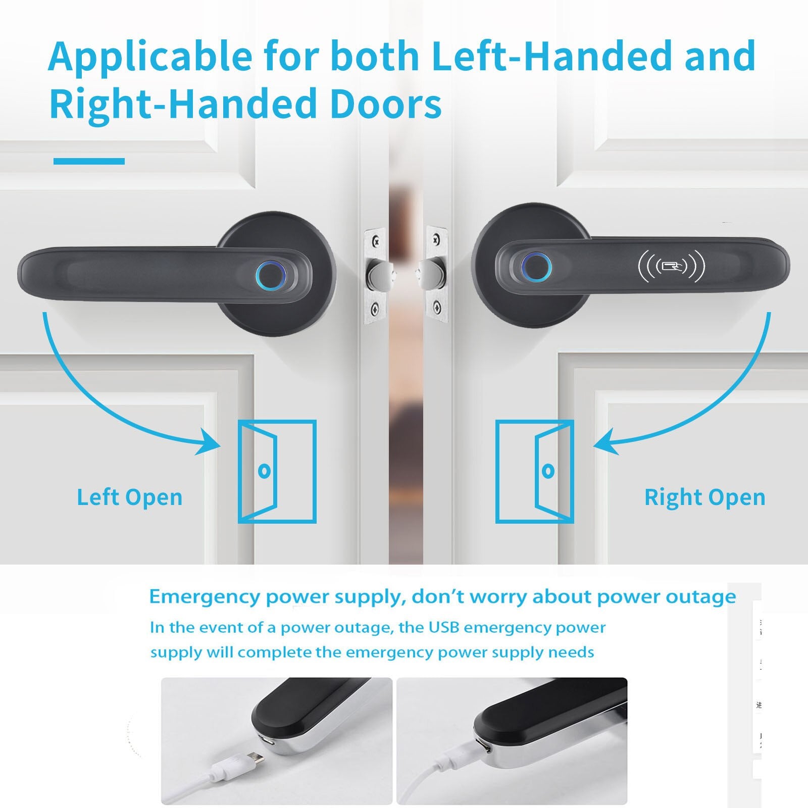 Automatic Door Lock Handle Smart Electronic Fingerprint