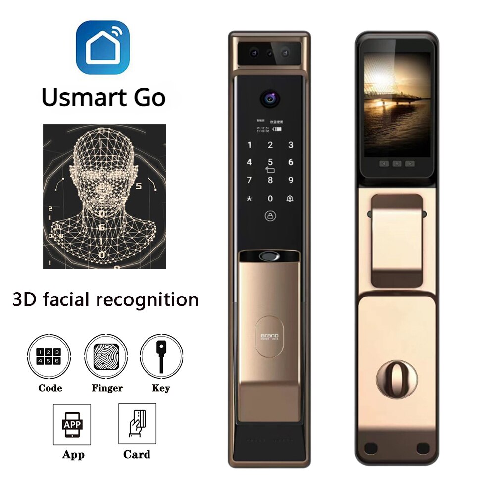 WIFI Go App Automatic 3D Face Smart Door Lock