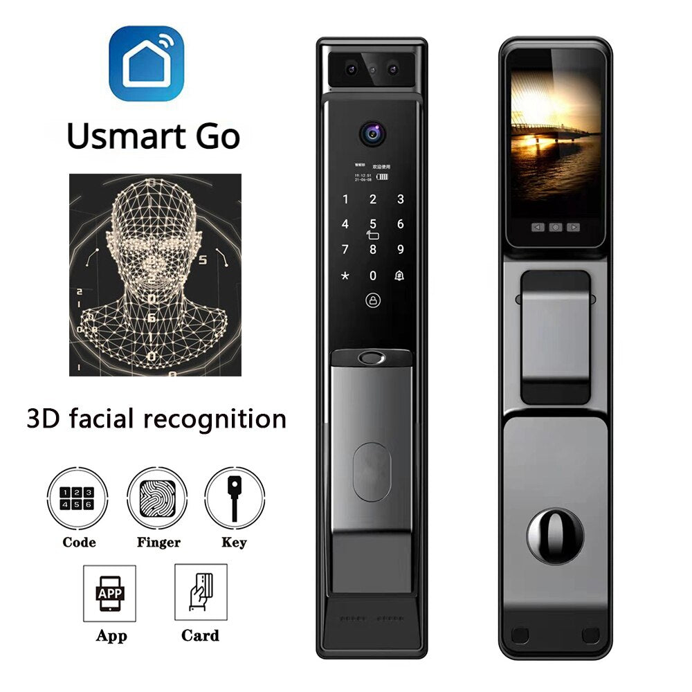 WIFI Go App Automatic 3D Face Smart Door Lock