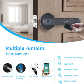 Automatic Door Lock Handle Smart Electronic Fingerprint