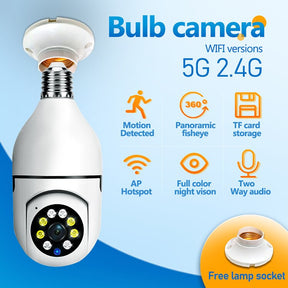 Wi-Fi compatible Bulb Pan/Tilt Camera