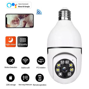 Wi-Fi compatible Bulb Pan/Tilt Camera